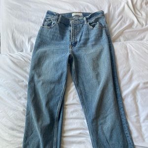 Abercrombie 90s straight leg ultra high jeans.